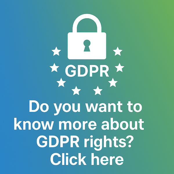 GDPR rights banner on contact page - Understand your data privacy rights and protections.